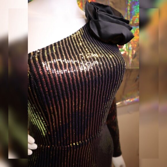 Miss Ord Sequin Dress with Black Rose - Picture 3 of 4